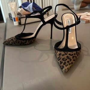 Manolo Blahnik Cheetah Strappy Heels